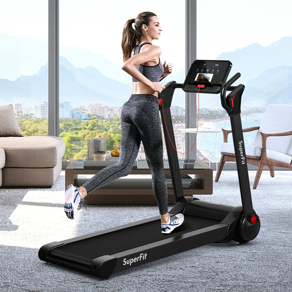 Máquina de correr eléctrica plegable de 2.25 HP con motor y pantalla LED