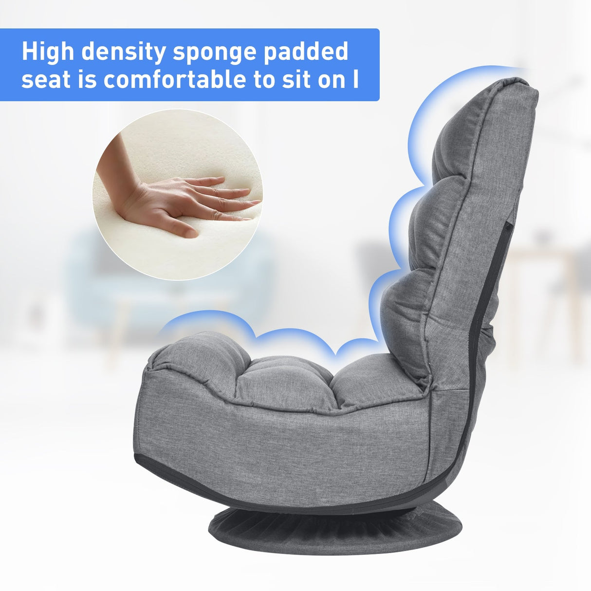 Silla de juego plegable de suelo de 5 posiciones