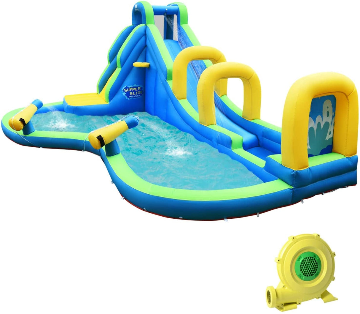 Castillo Hinchable Acuático Multifunción con Soplador de 735W