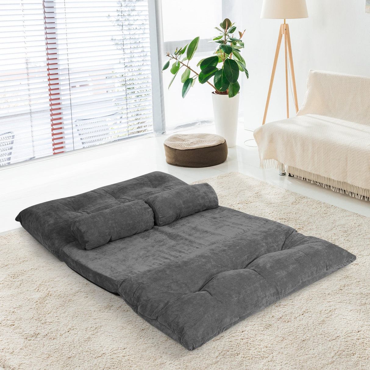 Sofá cama reclinable de 6 posiciones con 2 almohadas