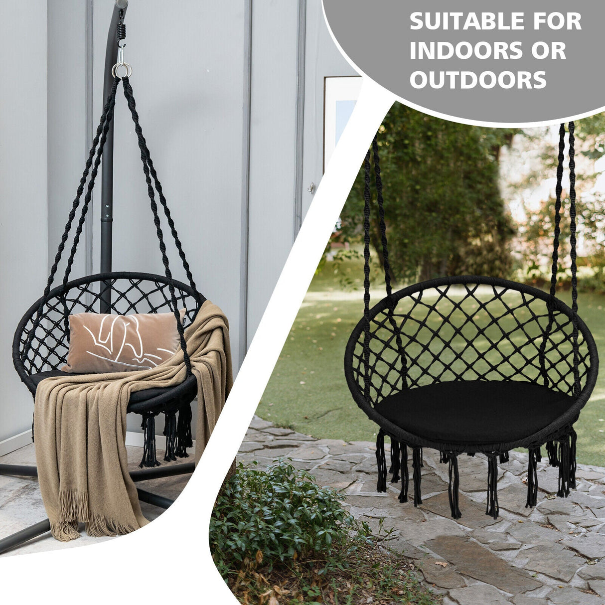 Silla Colgante Acolchada con Kit de Suspensión