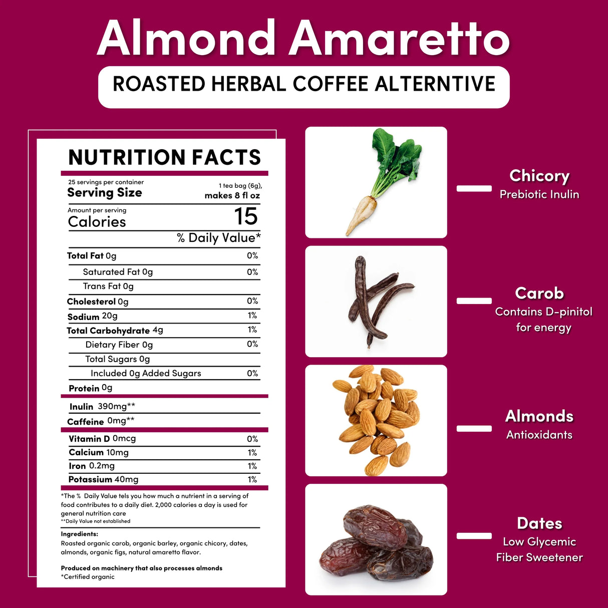 Café de achicoria con almendra y amaretto