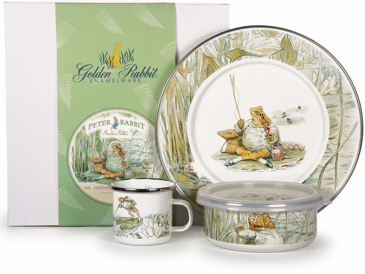 Golden Rabbit Enamelware 3-piece Child Dinner Sets