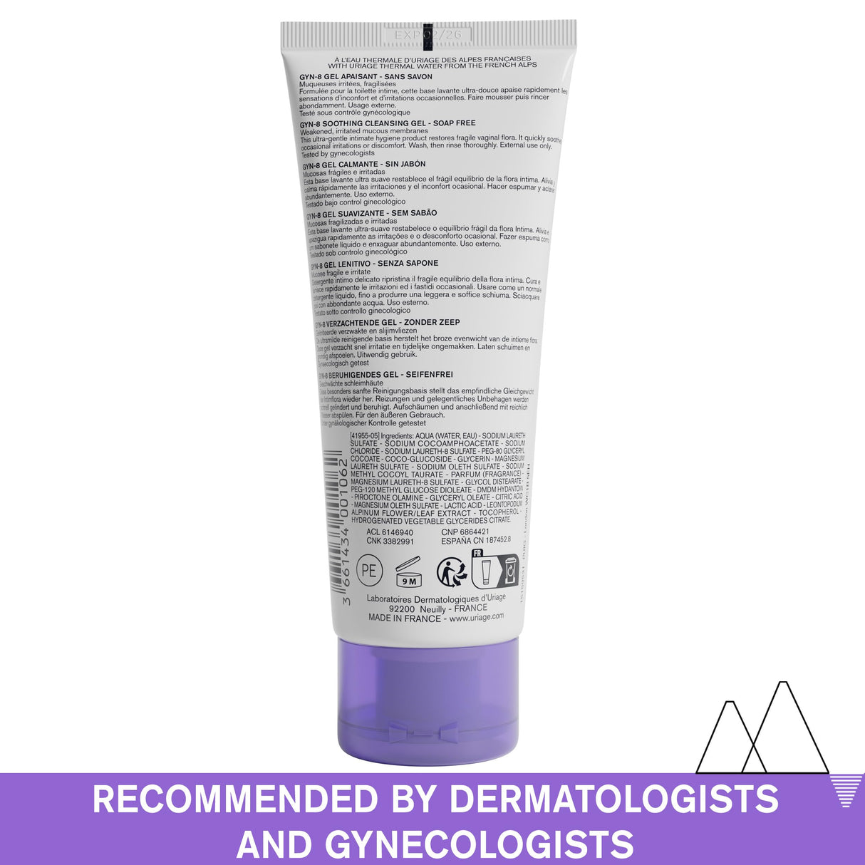 Uriage GYN-8 Intimate Hygiene Gel - Gentle, Soothing, Paraben-Free Feminine Hygiene Product