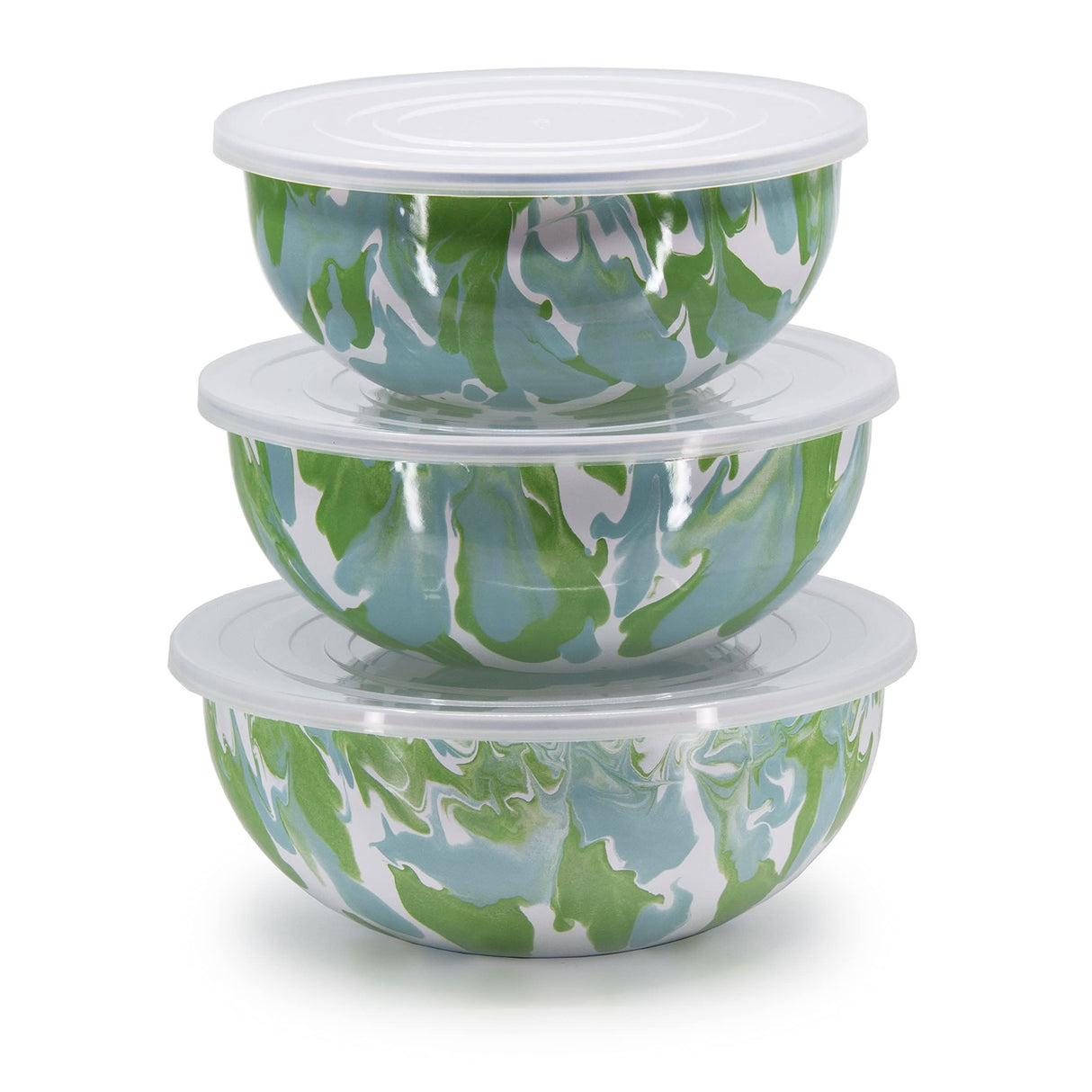 Golden Rabbit Enamelware Mixing Bowls Set of 3 (Modern Monet)
