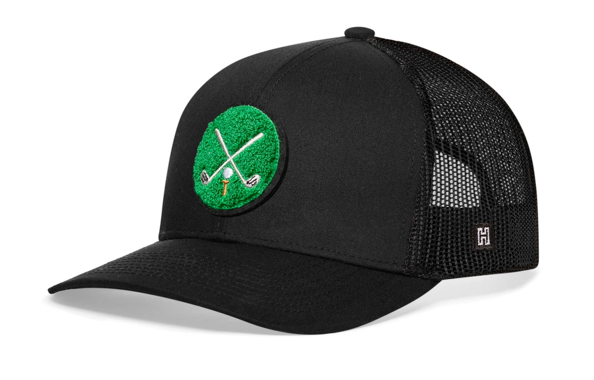 Golf Trucker Hat Chenille | Black Club X Snapback