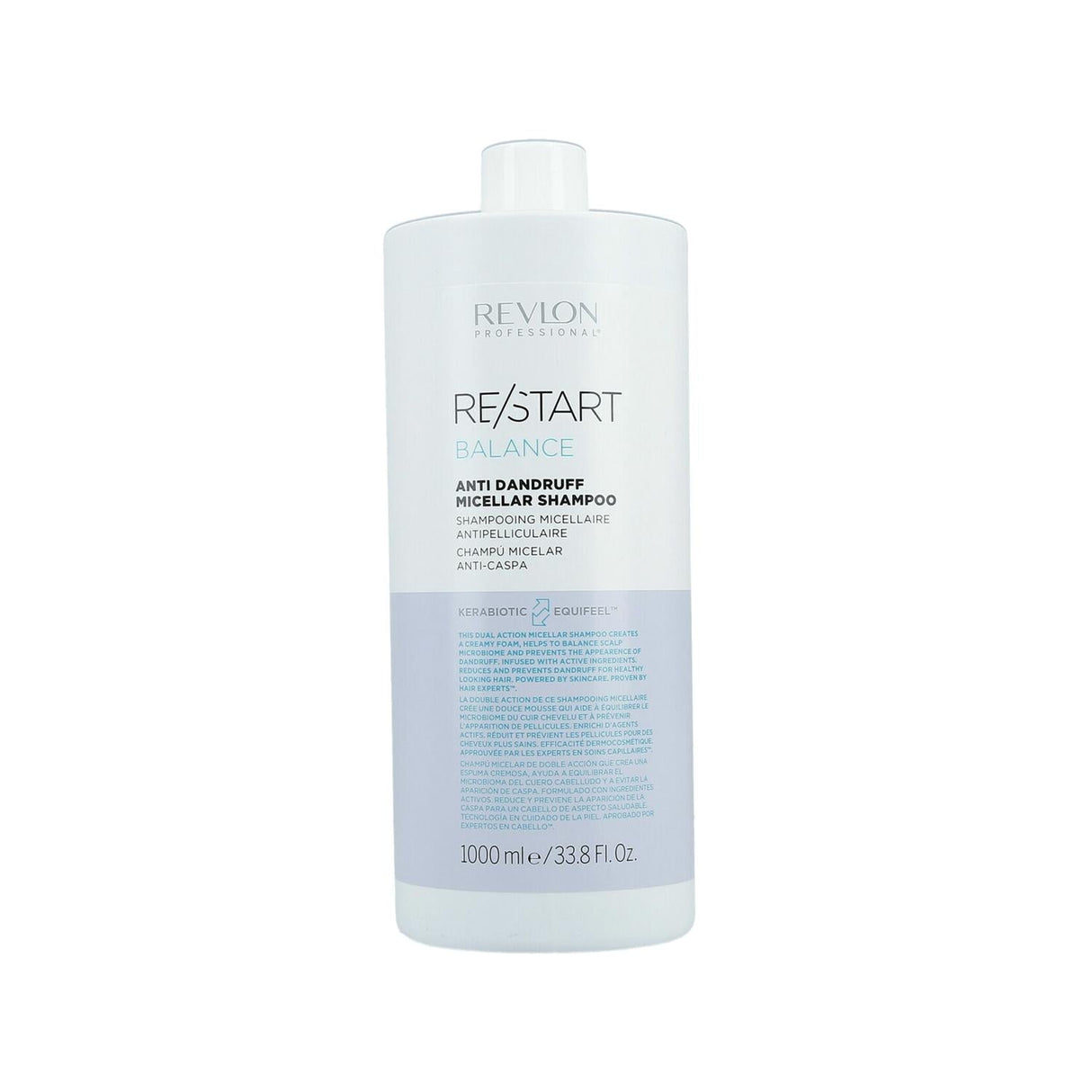 Revlon Restart Balance Anti-Dandruff Micellar Shampoo - 1000ml - Gentle Cleanse, Itch Relief, Flaky Scalp Solution