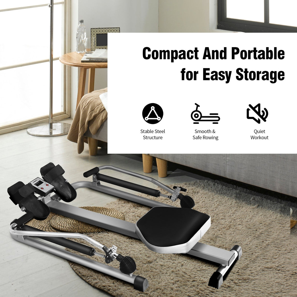 Máquina de remo de doble resistencia hidráulica ajustable para ejercicio