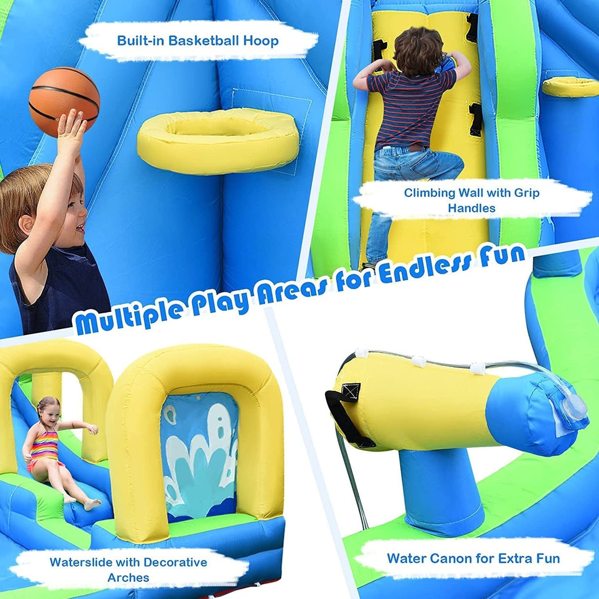 Castillo Hinchable Acuático Multifunción con Soplador de 735W