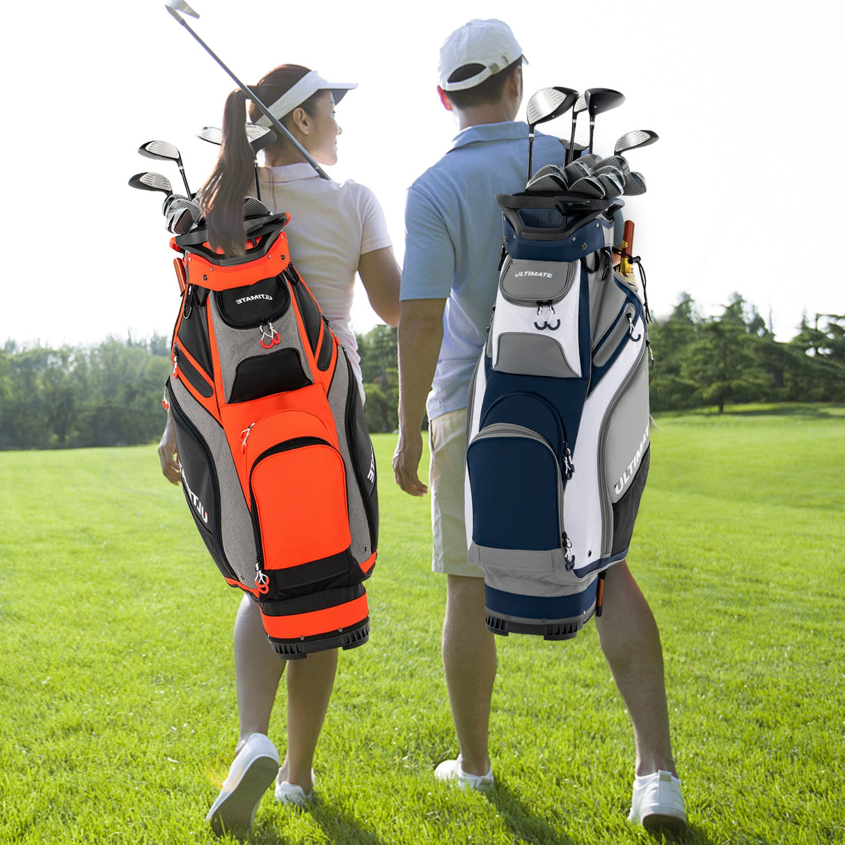 Bolsa de golf de 10.5 pulgadas con 14 divisiones y 7 bolsillos con cremallera