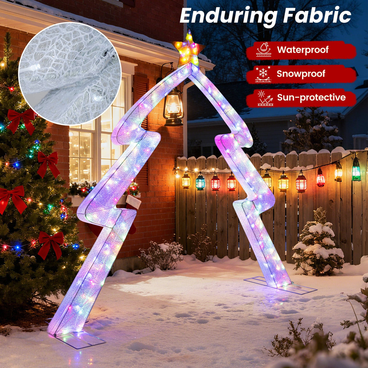 Arcada con forma de árbol de Navidad de 2.68 metros con estrella superior