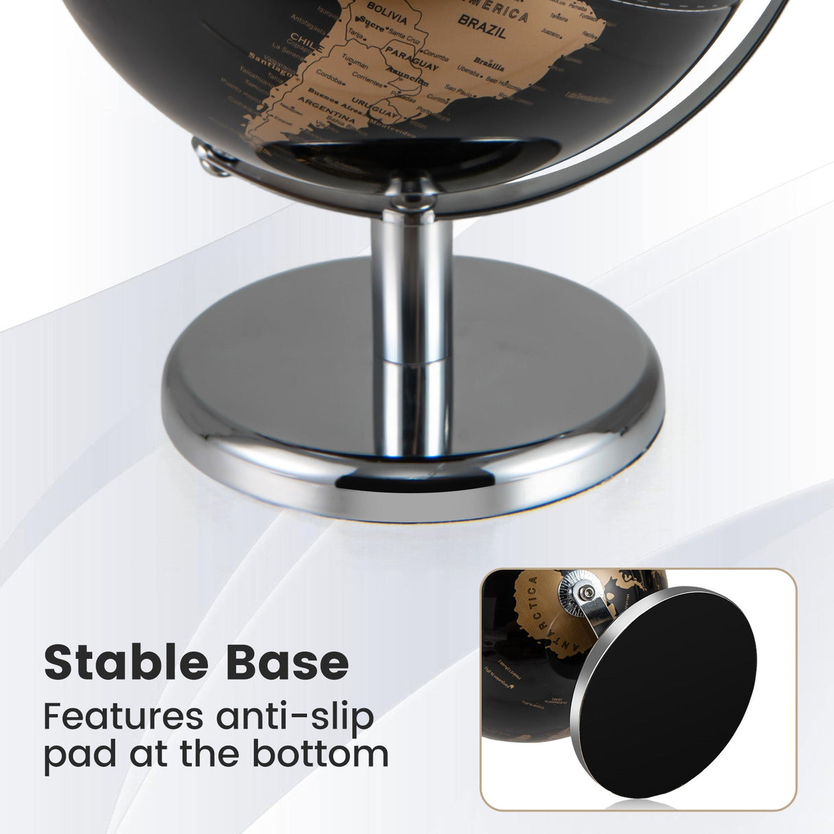 Globo Terráqueo de 8" Decorativo Moderno de Sobremesa