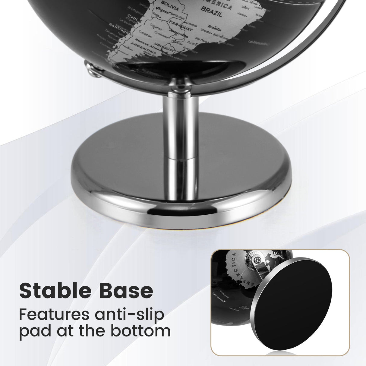 Globo Terráqueo de 8" Decorativo Moderno de Sobremesa