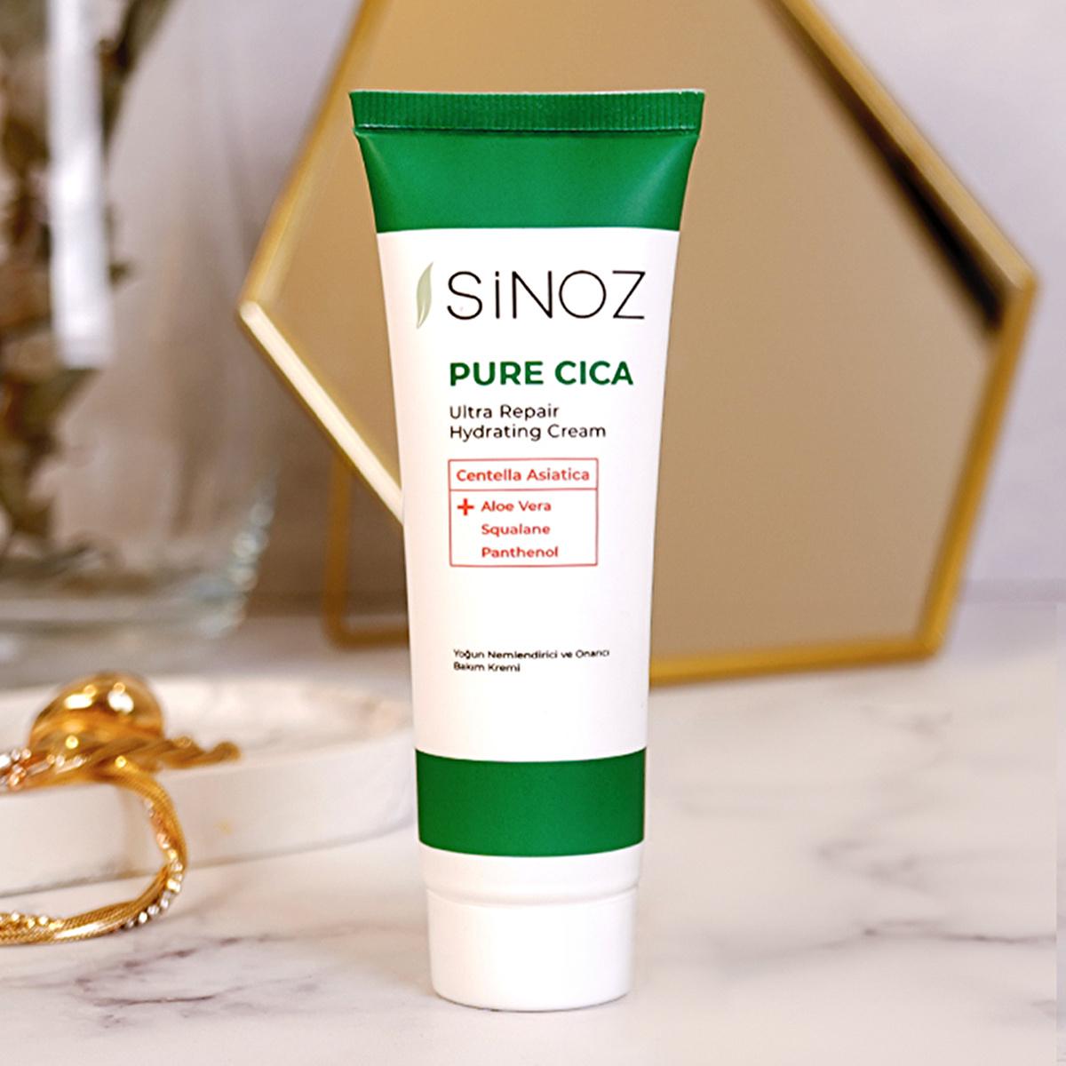 Sinoz Pure Cica Cream: Intensive Hydration & Repair - Soothing Centella Asiatica, Squalane & Aloe Vera - Sensitive Skin Moisturizer, Post-Procedure Care