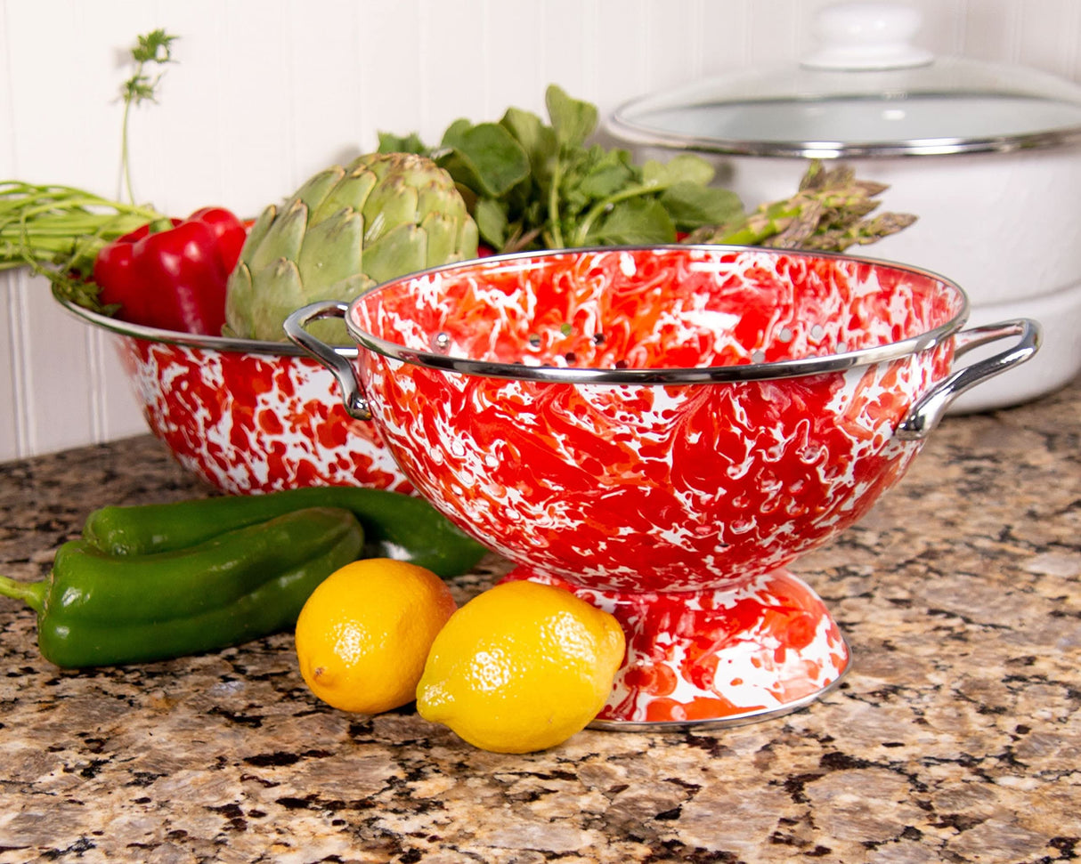 Golden Rabbit Enamelware Medium Colander 3 Quart