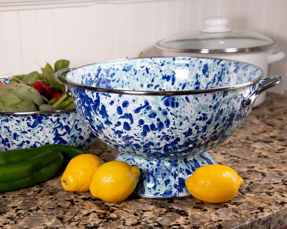 Golden Rabbit Enamelware Large Colander 5 QUART