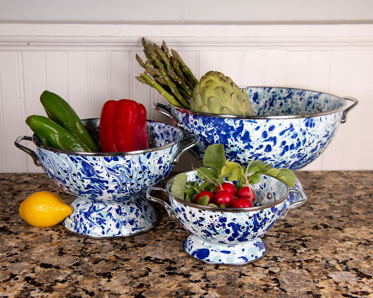Golden Rabbit Enamelware Large Colander 5 QUART