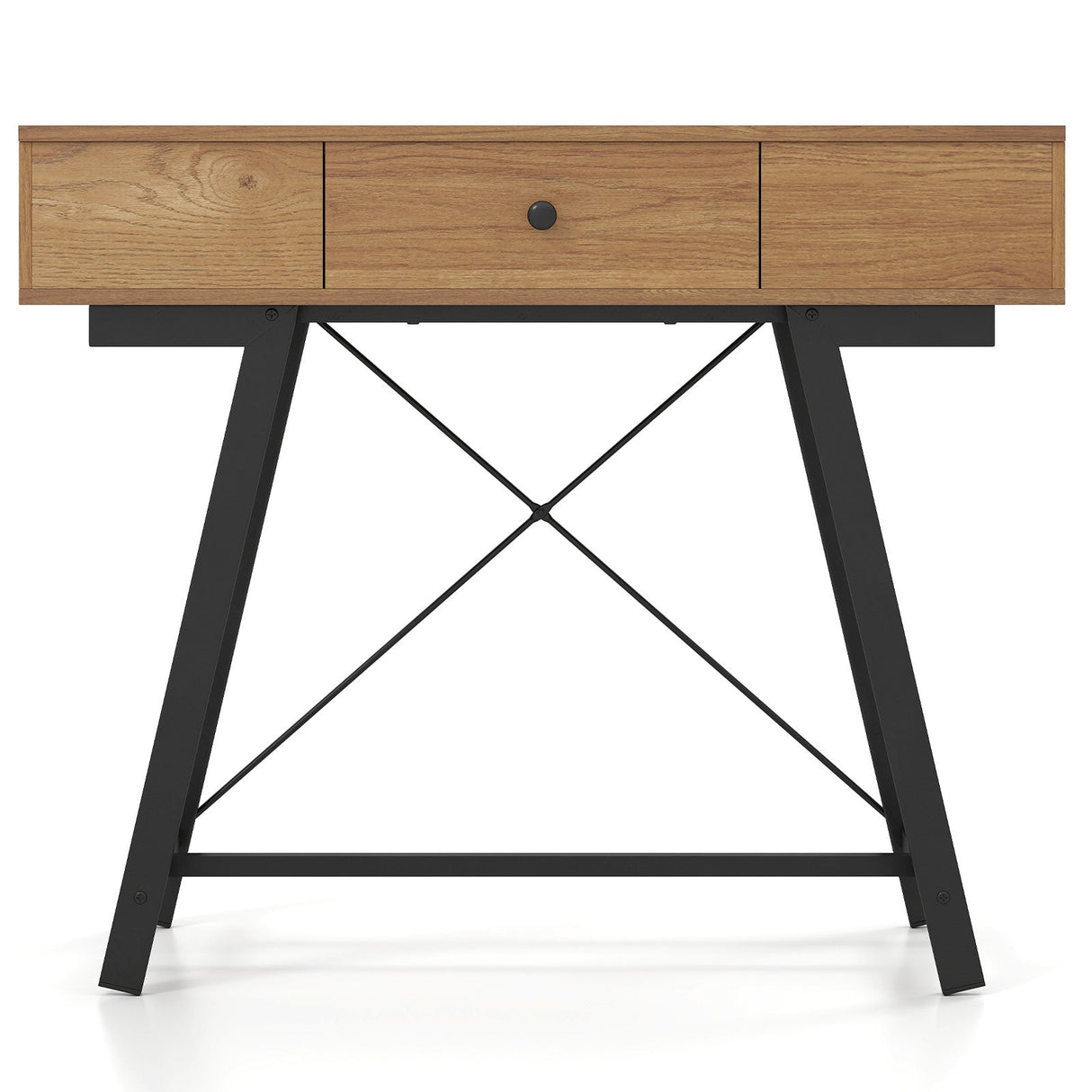 Tocador con espejo elevable, mesa de maquillaje, estilo rústico-marrón