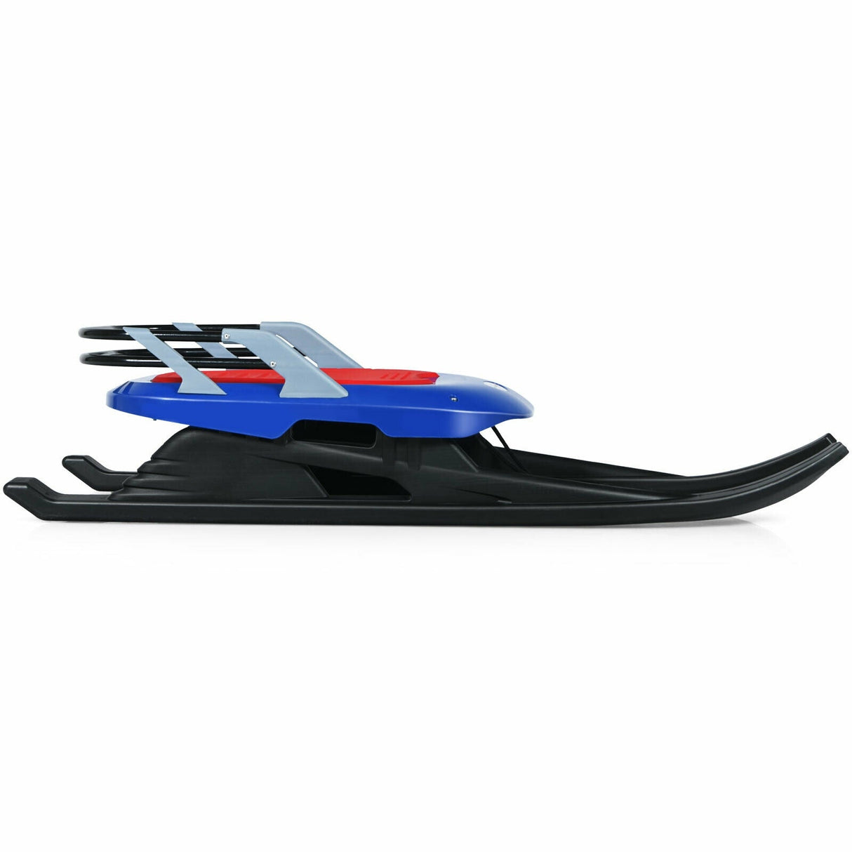 Trineo plegable de metal para niños con cuerda de arrastre, deslizador de nieve y asiento de cuero
