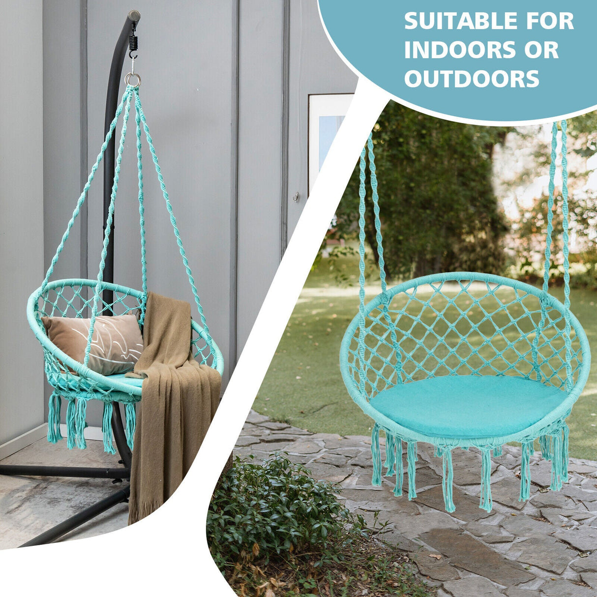 Silla Colgante Acolchada con Kit de Suspensión