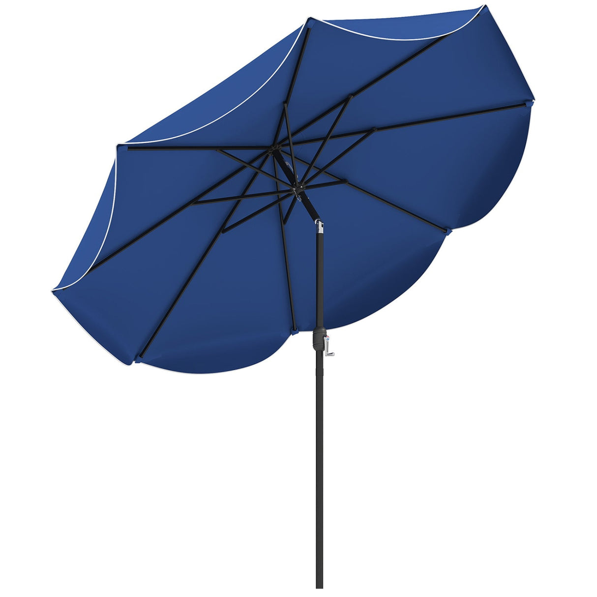 Sombrilla de patio de 2.7 m con manivela y botón de inclinación