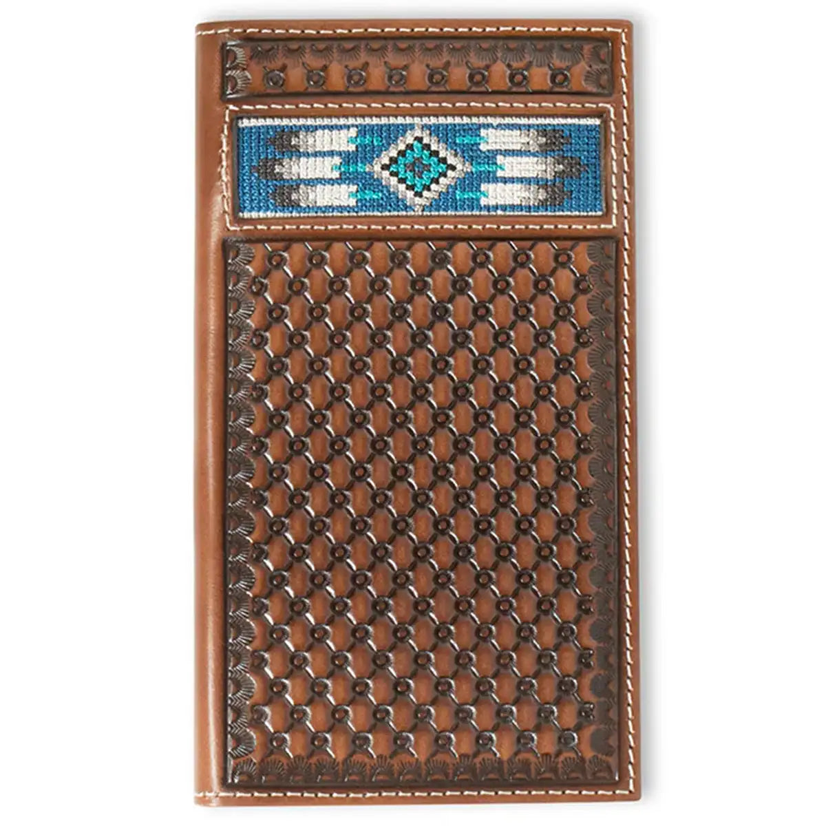 Ariat Cartera de rodeo con incrustación bordada Southwestern - Hombre