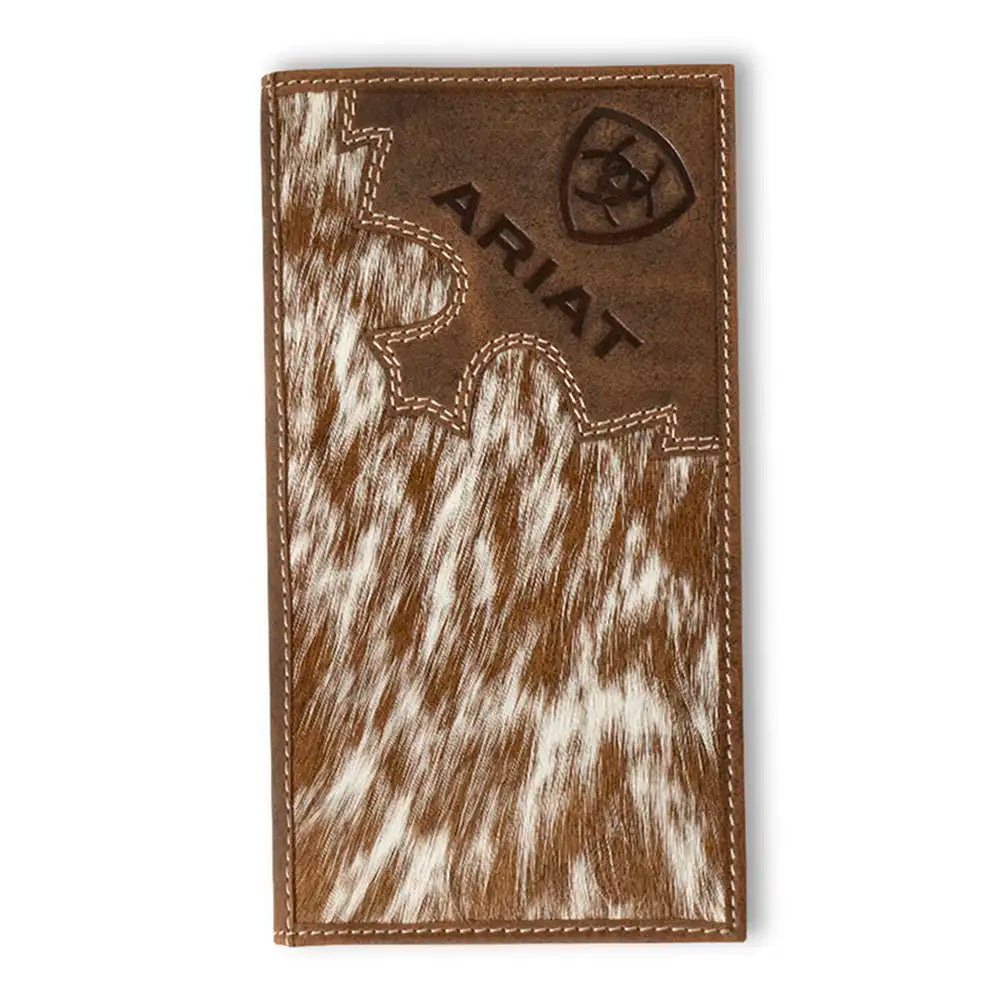 Ariat Marrón Brindle Piel de Becerro - Cartera de Rodeo para Hombre