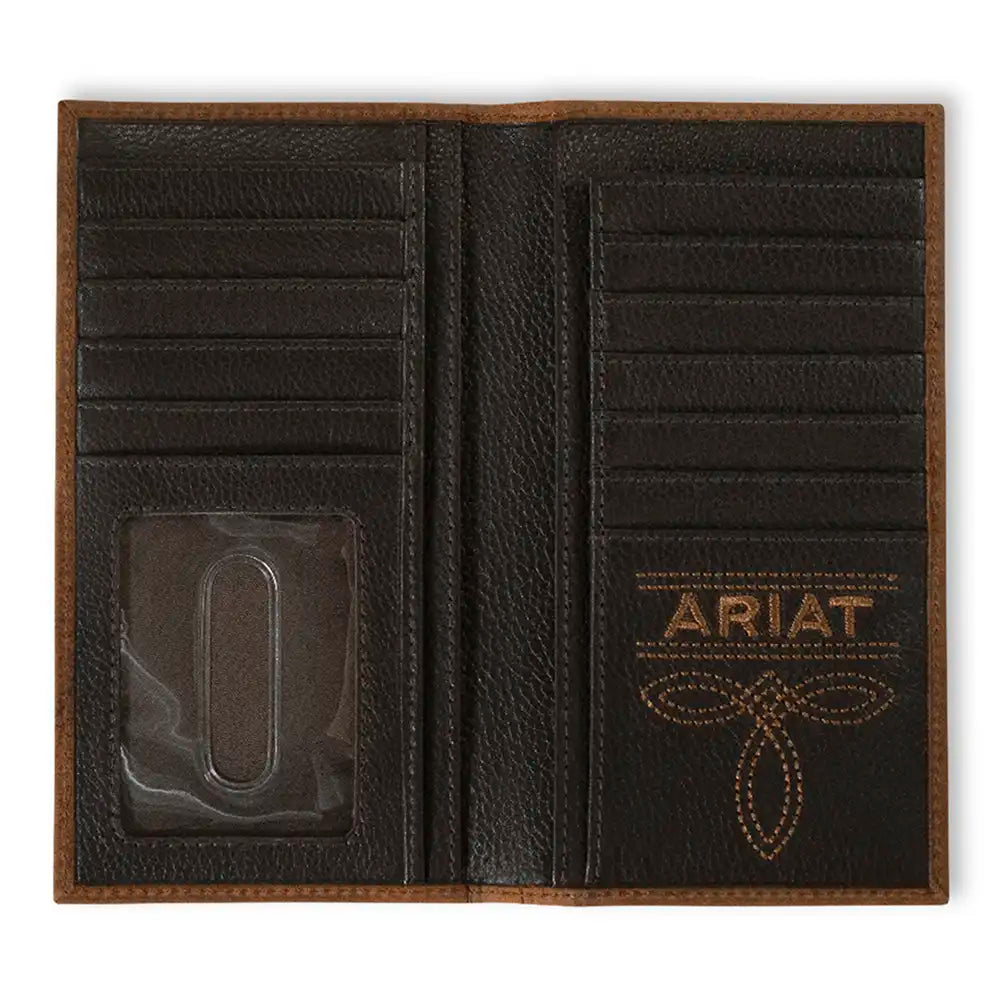 Ariat Marrón Brindle Piel de Becerro - Cartera de Rodeo para Hombre