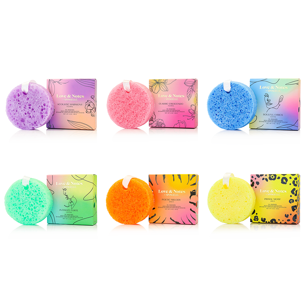 Paquete Surtido de Esponjas Exfoliantes Love & Notes