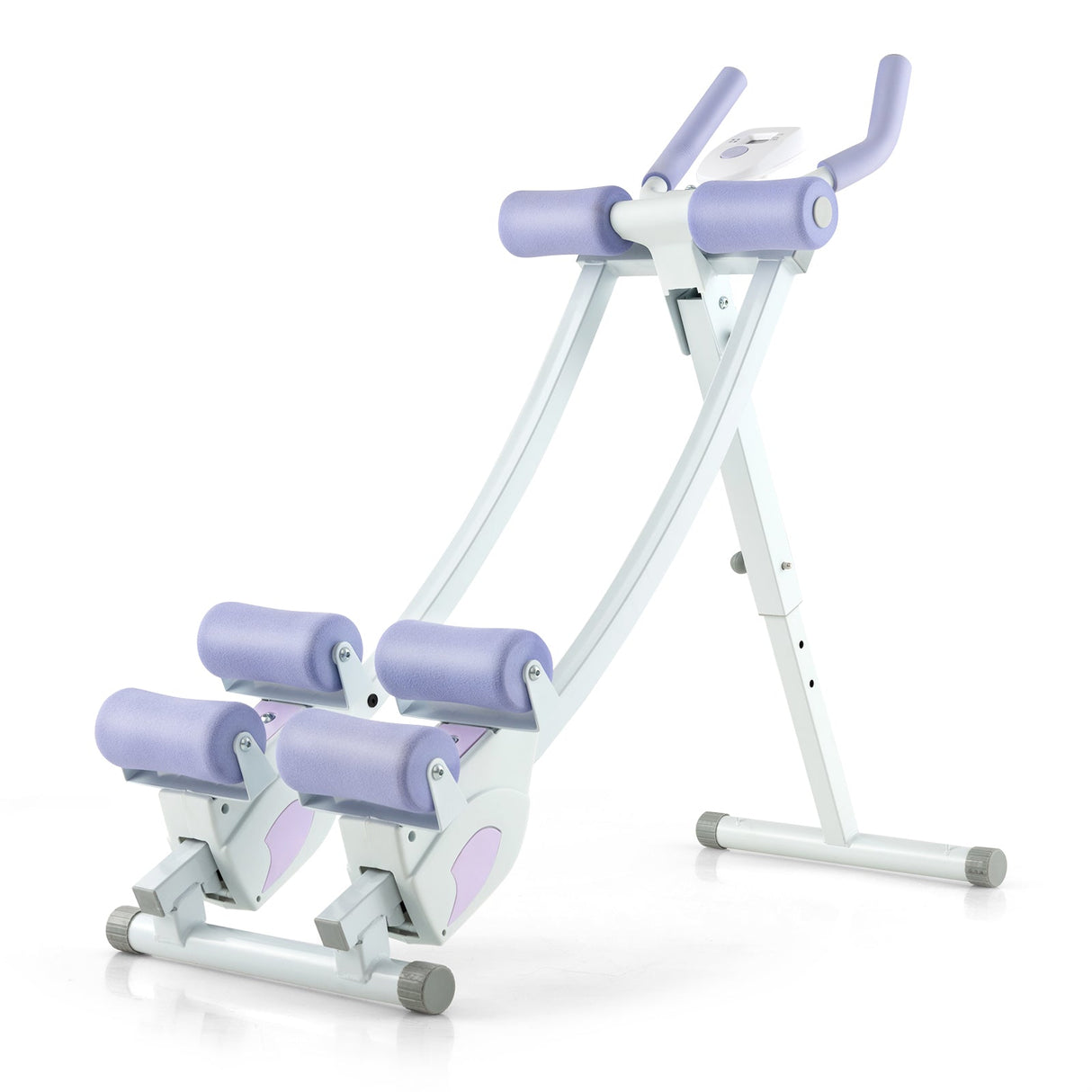 Máquina de abdominales con monitor LCD y 4 alturas ajustables - Morado