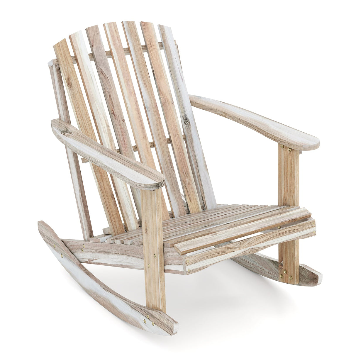 Mecedora Adirondack con asiento de listones y respaldo alto en forma de abanico - Natural