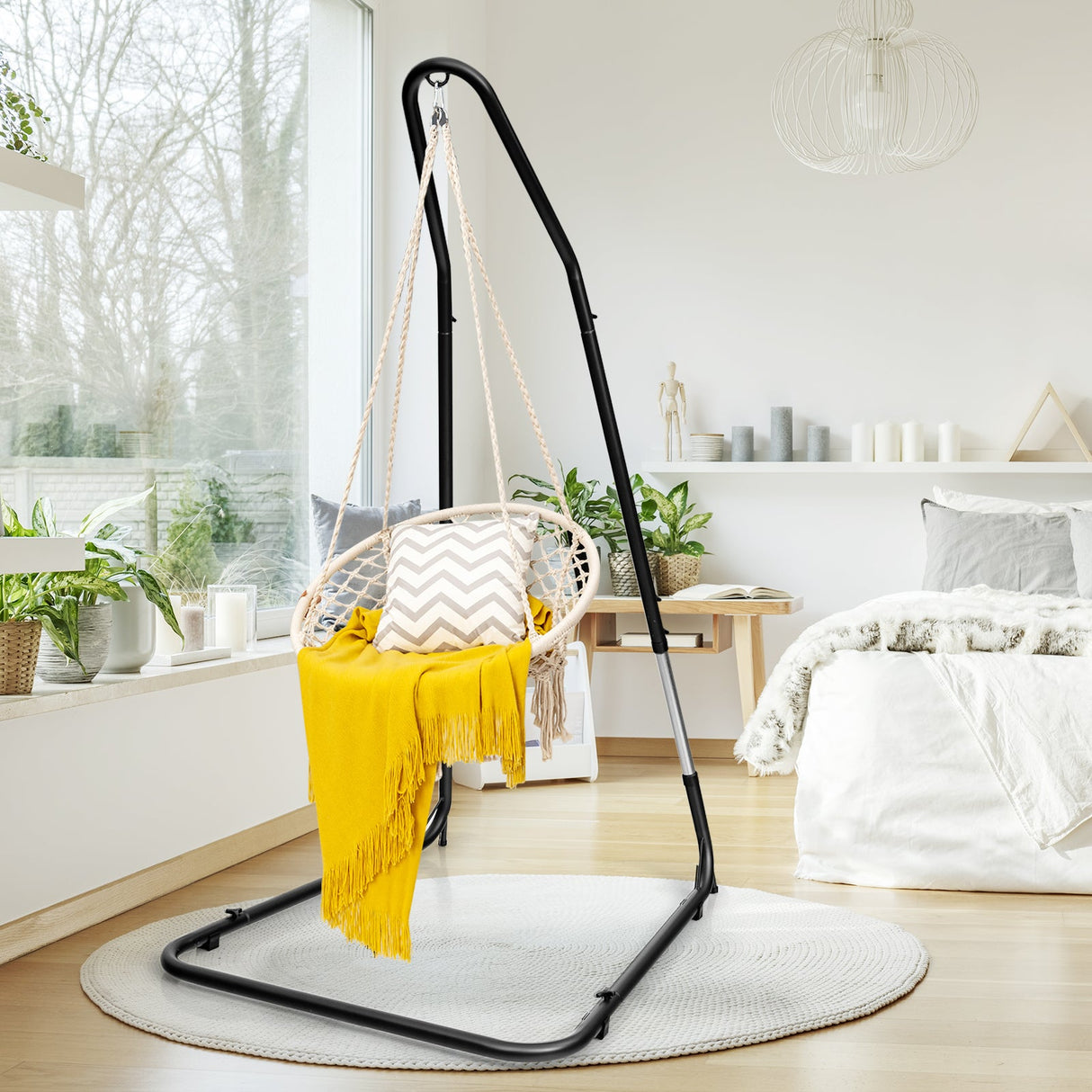 Soporte de hamaca ajustable con estructura de acero