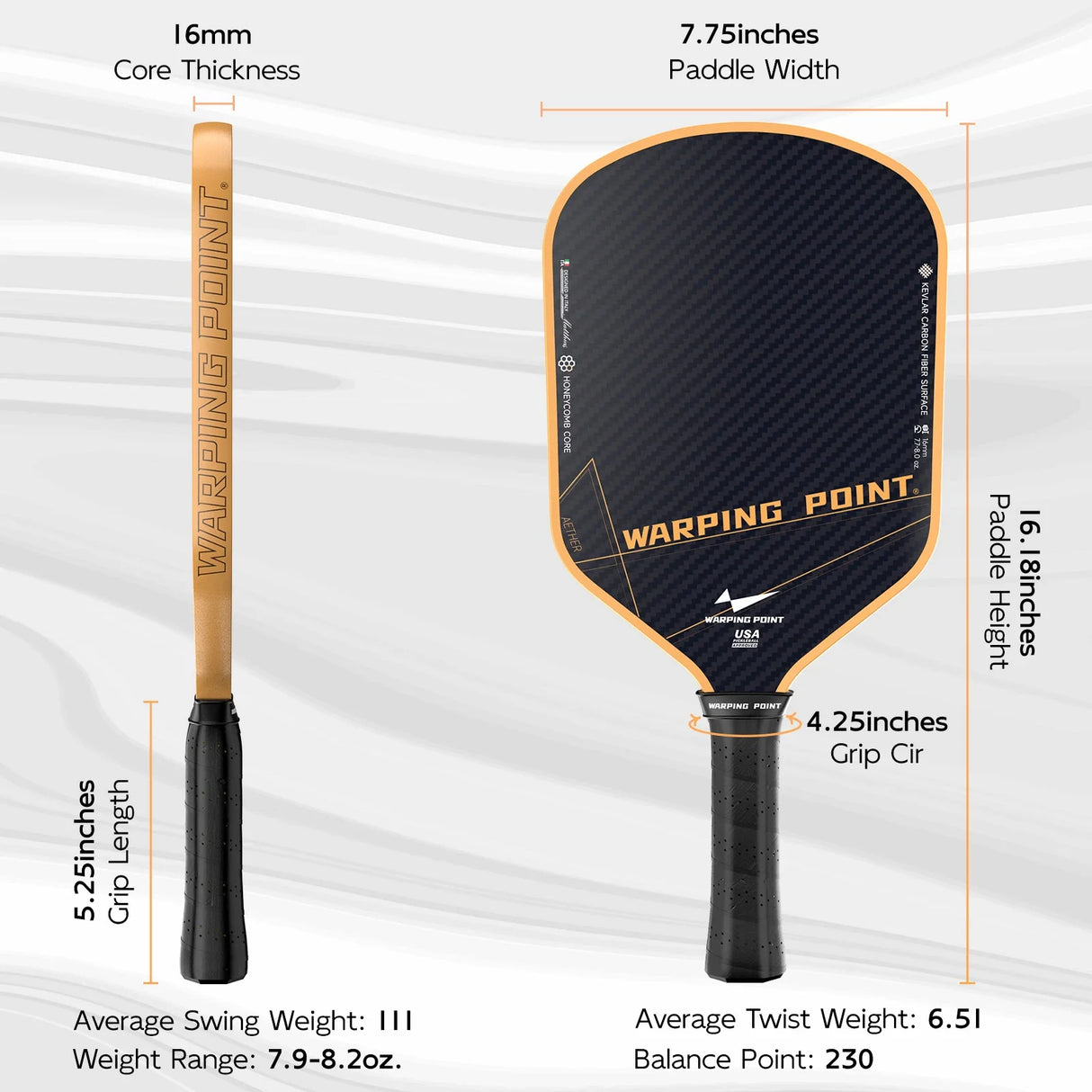 Pala de pickleball Aether - Híbrida