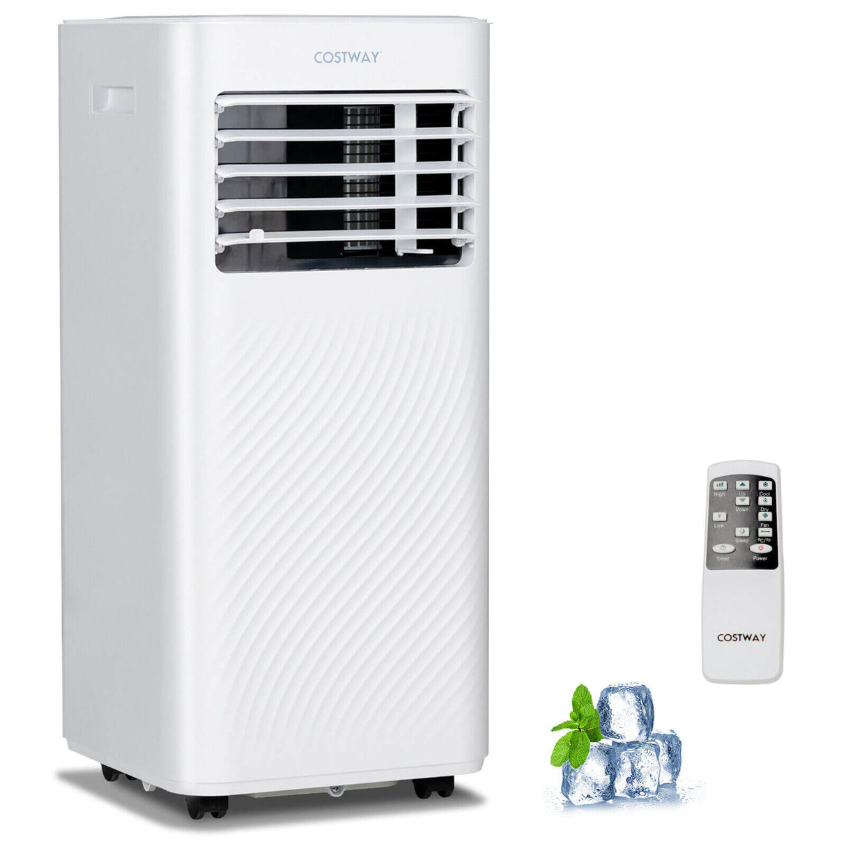 Aire Acondicionado Portátil 4 en 1 de 10000 BTU con Deshumidificador y Modo Reposo