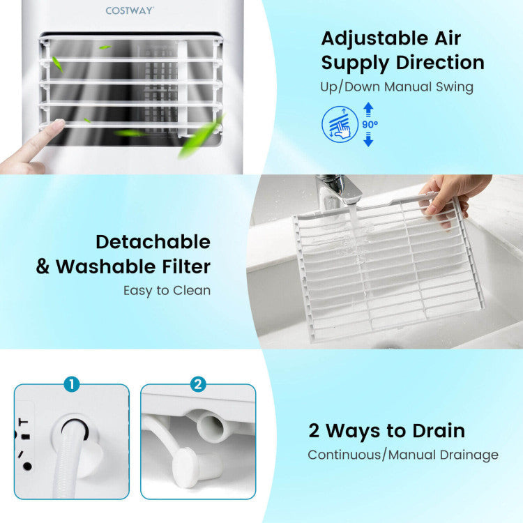 Aire acondicionado portátil de 8000 BTU con temporizador