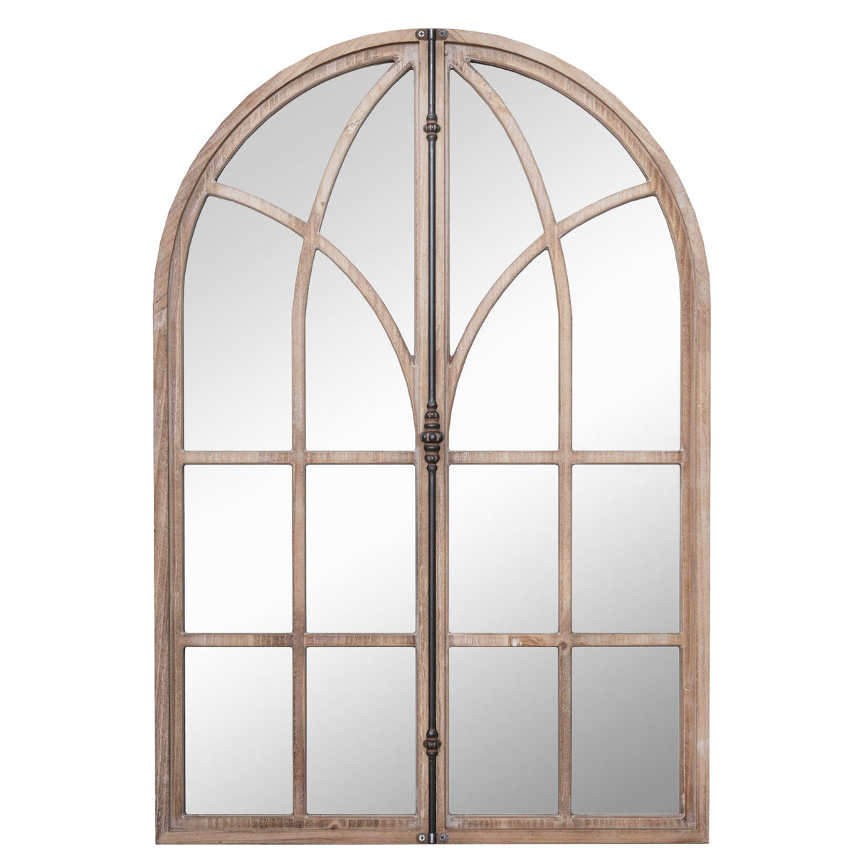 Espejo de pared con cristal de arco para sala de estar y entrada - Natural