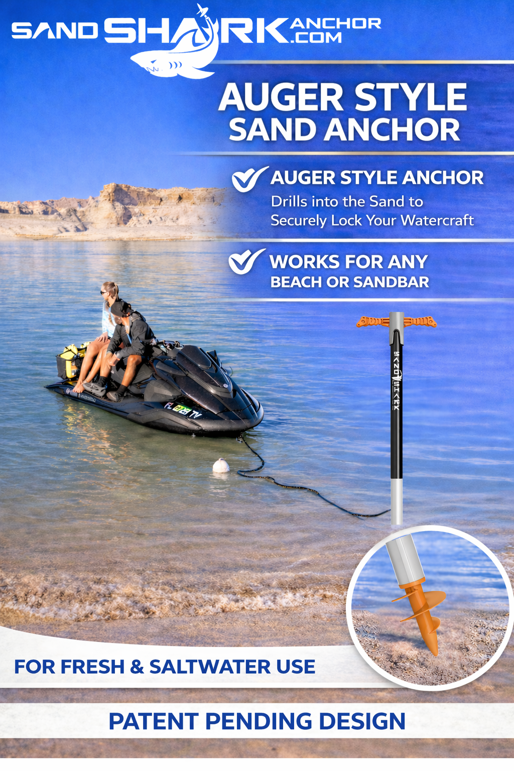 SuperSport 3.0 Anchor by SandShark - Adjusts 29"-48"