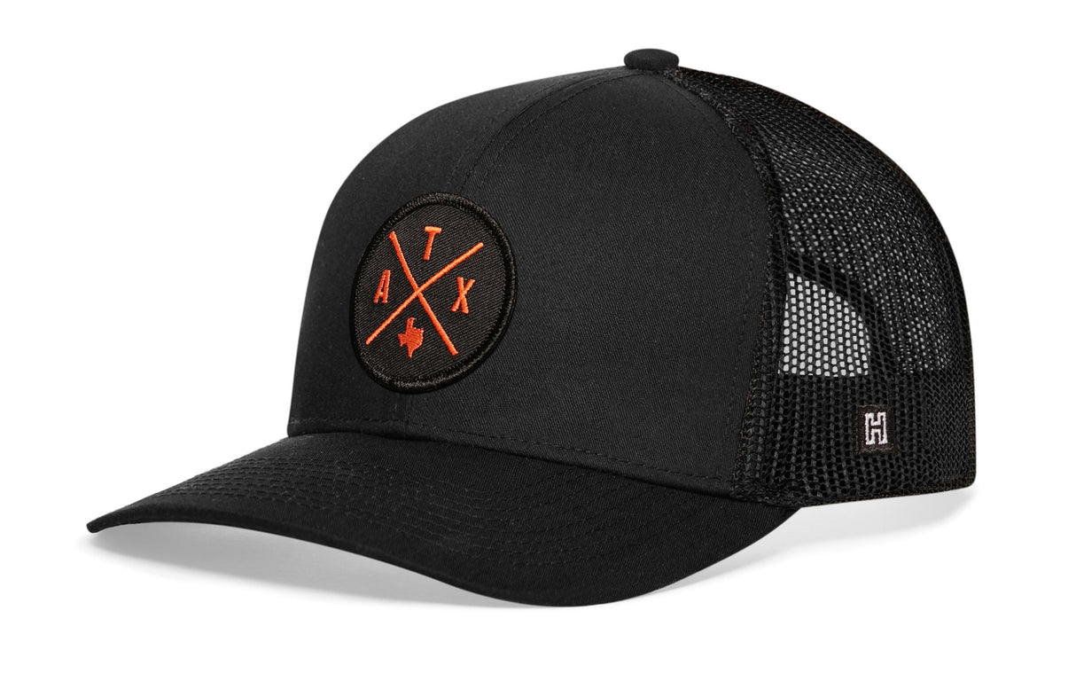 Austin Trucker Hat | Orange ATX X | Snapback