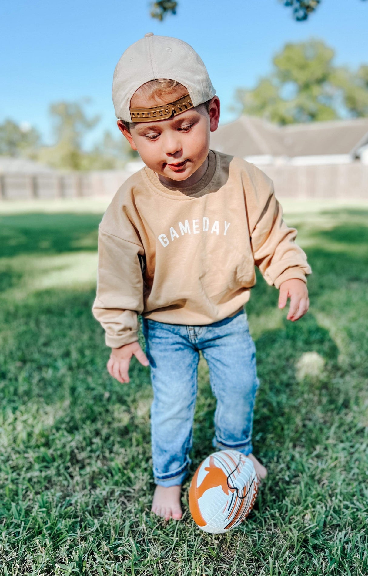 Sudadera cuello redondo Gameday – Camel