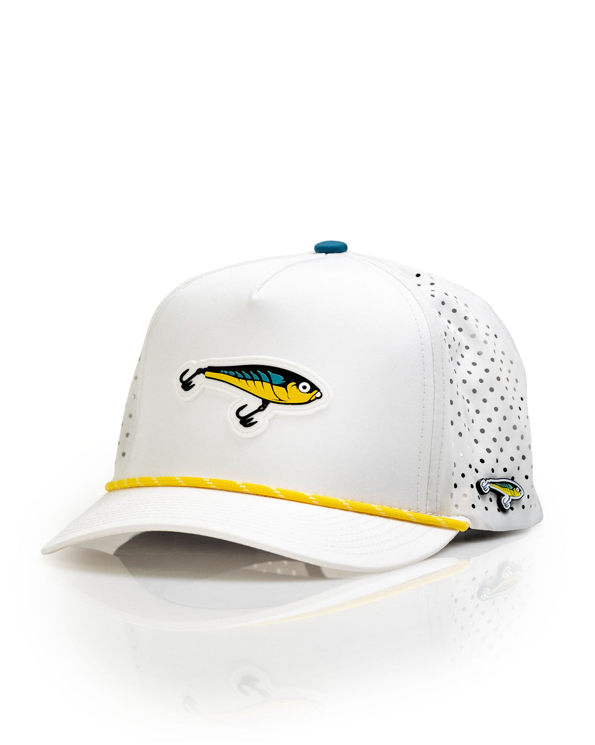 Señuelo de Pesca Blanco - Gorra de Cuerda Perforada