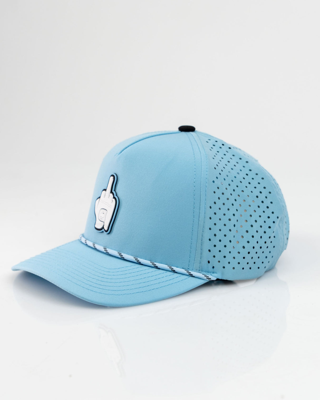 Gorra de cuerda perforada - Azul bebé, dedo medio