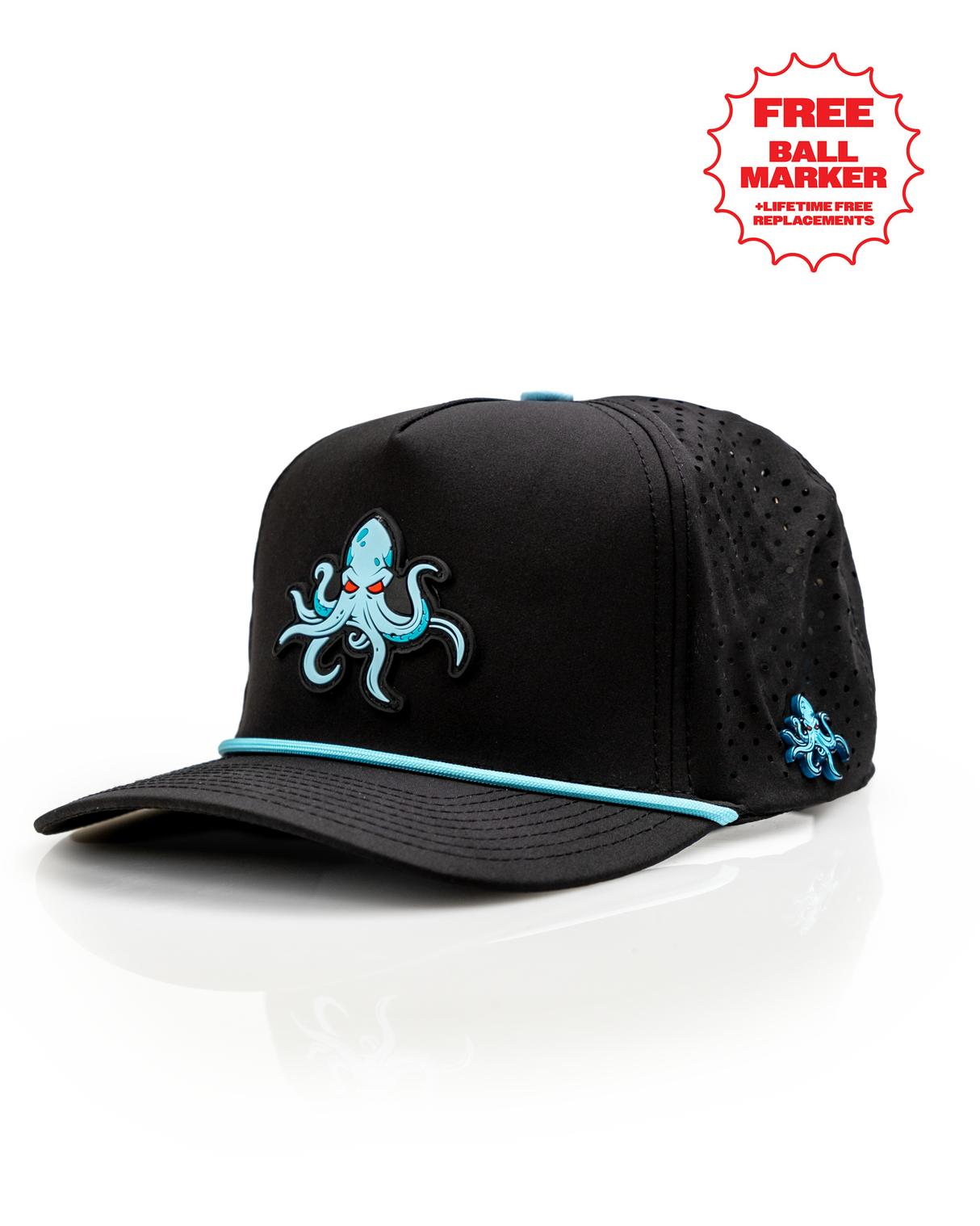 Kraken Black - Gorra de soga perforada