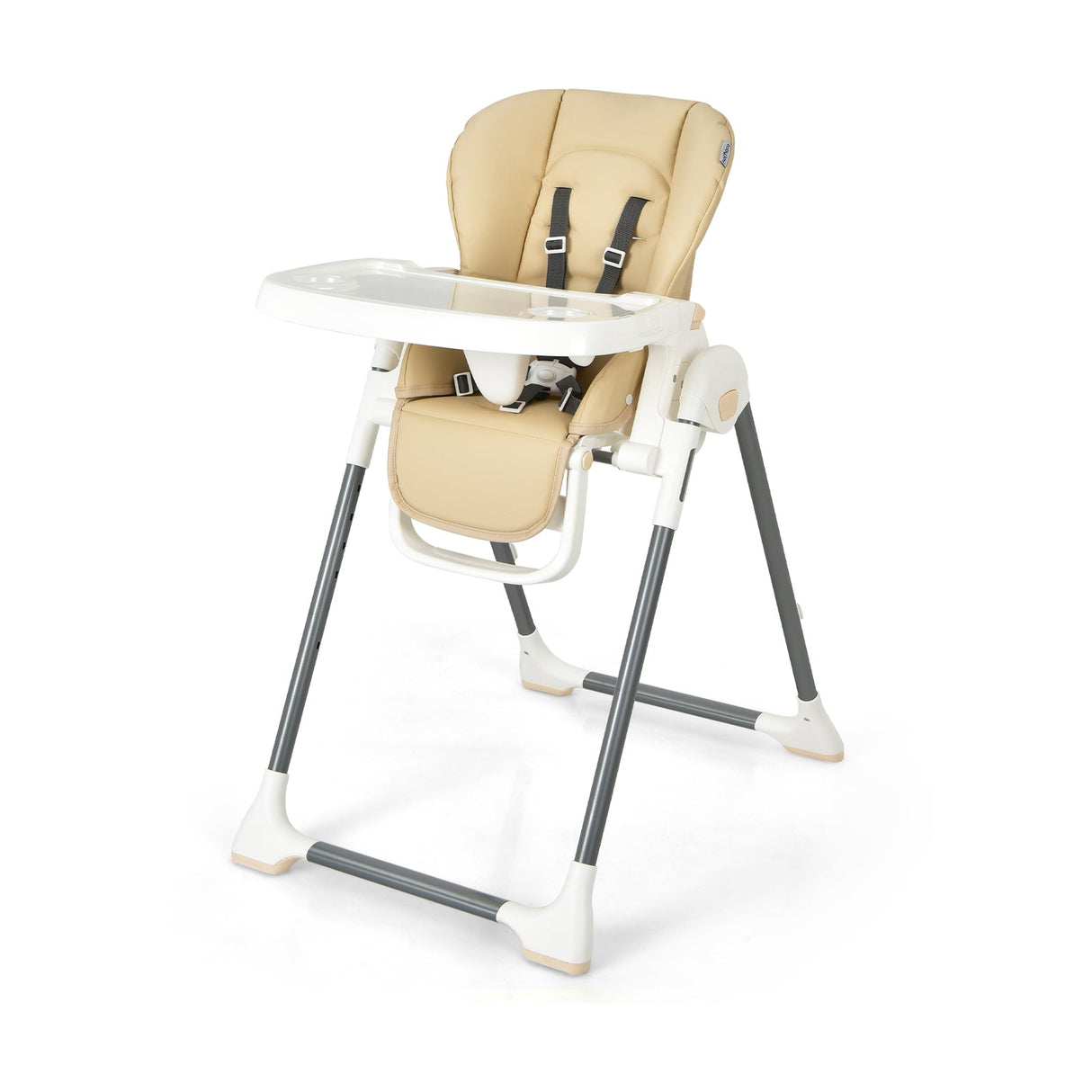 Silla alta plegable para bebé con doble bandeja extraíble y soporte para libros