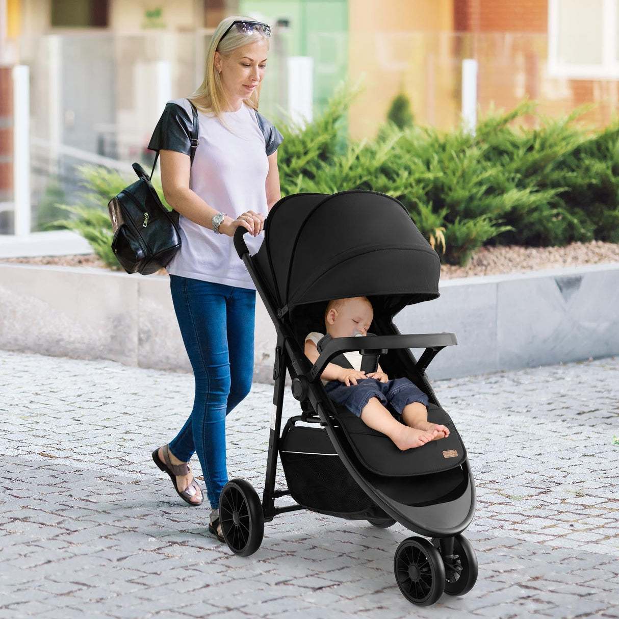 Cochecito de jogging para bebés con capota ajustable para recién nacidos