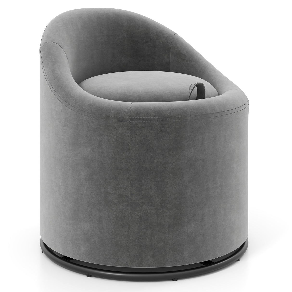 Barrel Chair with Storage 360° Swivel Upholstered Vanity Chair