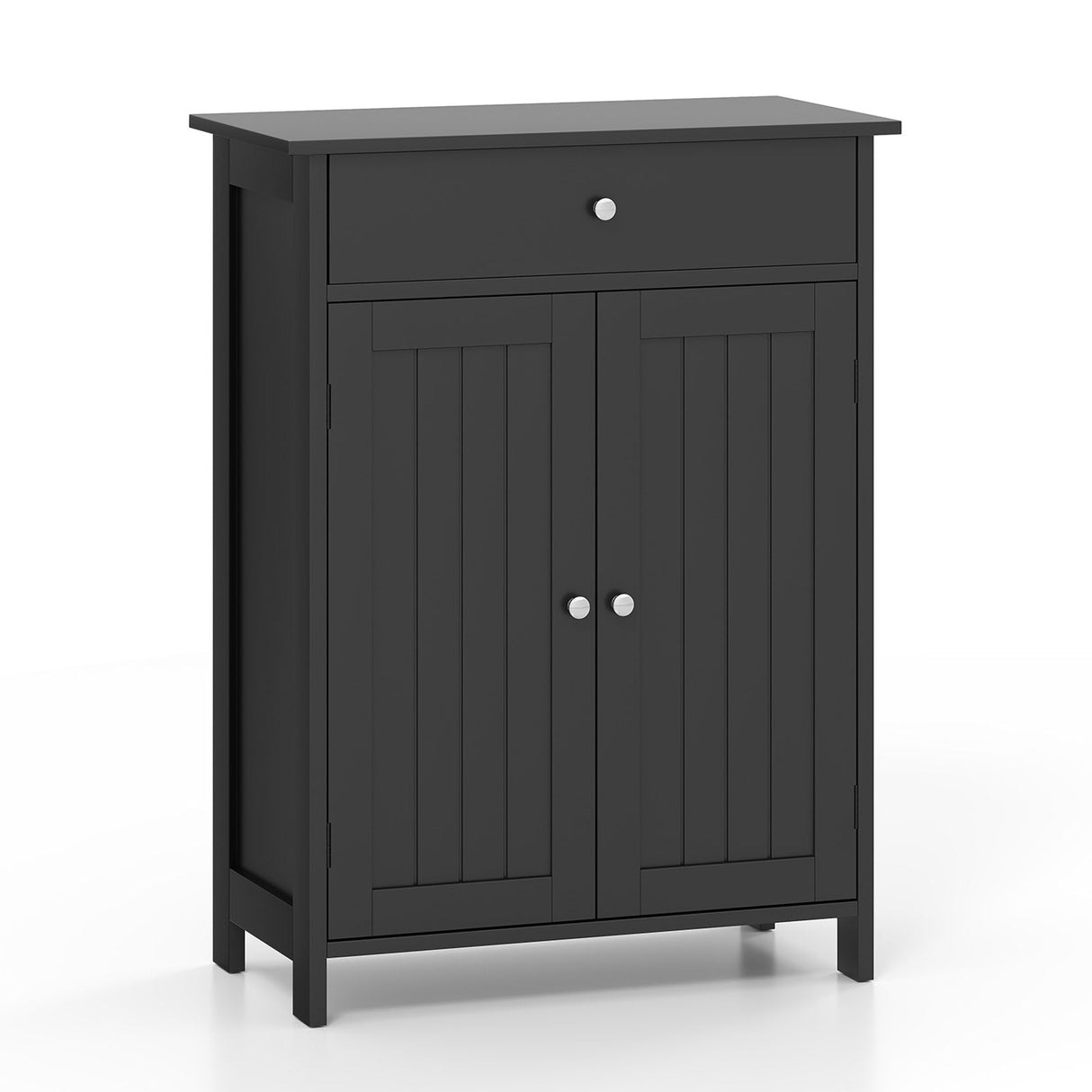 Bathroom Floor Cabinet Freestanding Storage Organizer with 2 Doors