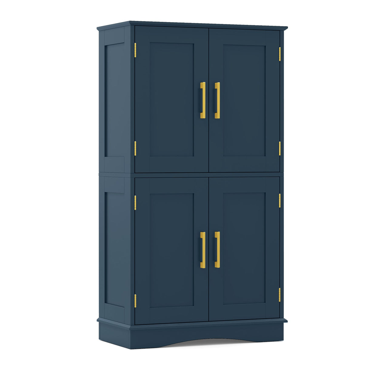 Armario de almacenamiento para baño con 4 puertas y 2 estantes ajustables - Azul