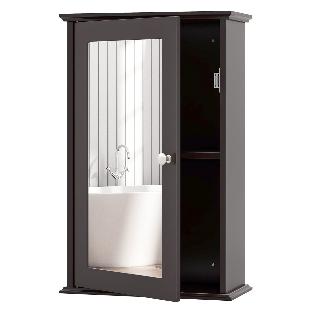Armario de pared para baño con puerta de espejo individual