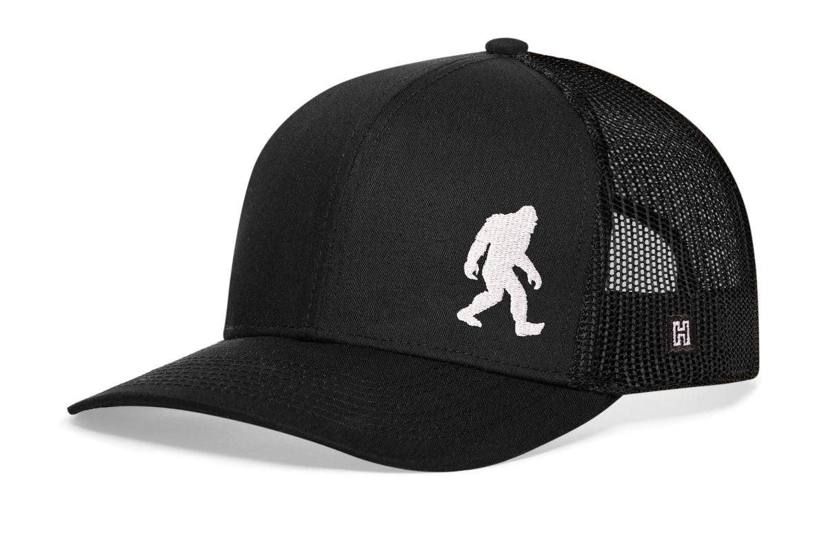 Bigfoot Trucker Hat | Black Sasquatch Snapback