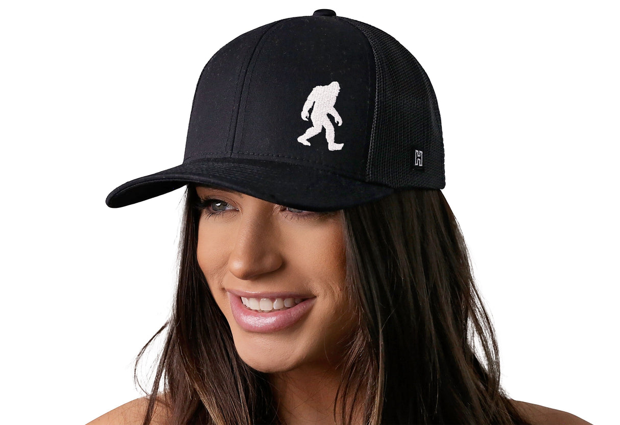 Bigfoot Trucker Hat | Black Sasquatch Snapback